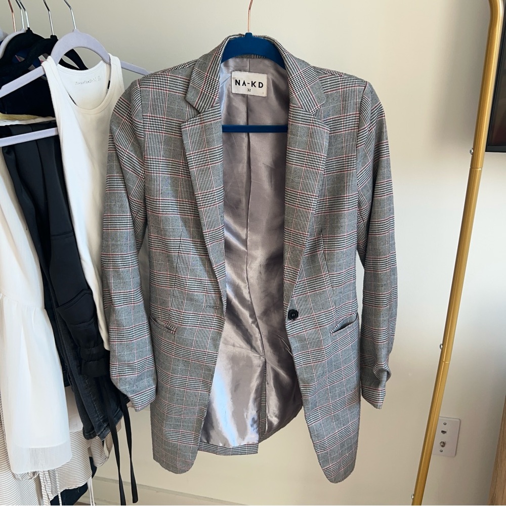 ASOS Gray Checkered Blazer